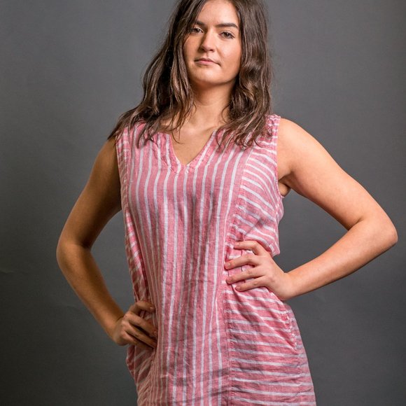 Pink Striped Smock Dress by Sigrid Olsen - Picture 1 of 6